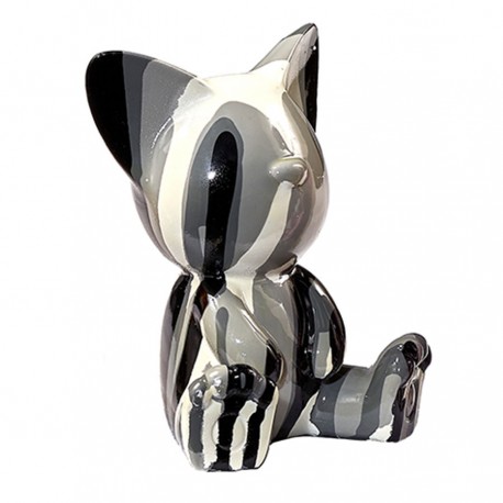 Sculpture chat ILEO noir H.12 cm