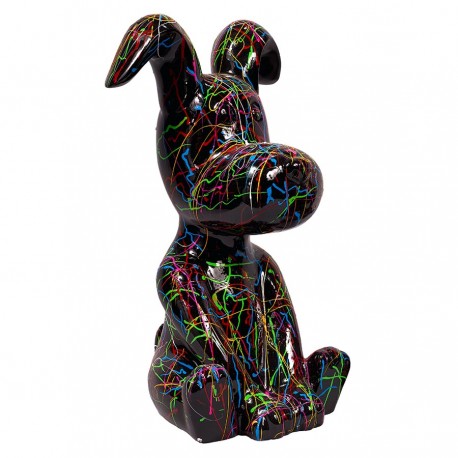 Sculpture chien SCRATCH assis H 45 cm