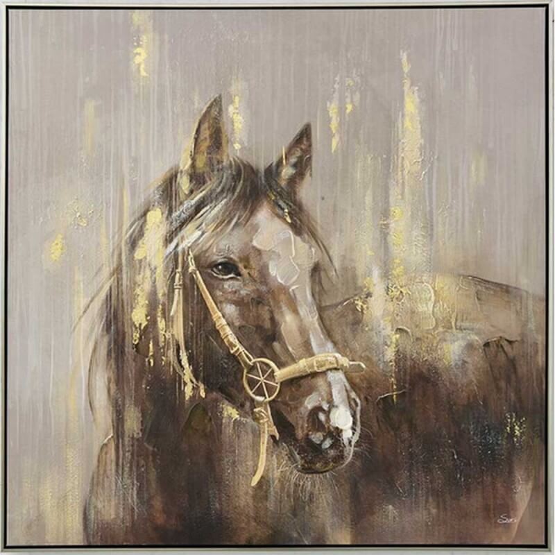 Tableau peinture moderne HORSE 80x80 cm - MiLOME