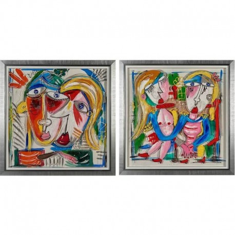 Set de 2 peintures "DOROTHY" 90x90 cm
