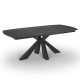 Table extensible LYNX pied noir, plateau en céramique titane