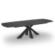 Table extensible LYNX pied noir, plateau en céramique titane
