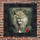 Tableau moderne Sylvain BINET Lion Mafia 53x53 cm