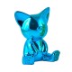 Objet déco statue chat MIGA H.12 cm bleu