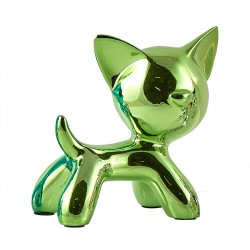 Objet déco statue chat TYRO H.11 cm vert