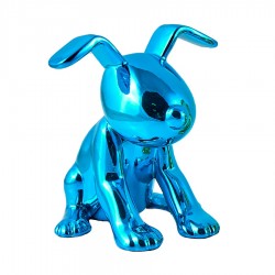 Objet déco statue chien YANI H.11 cm bleu