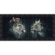 Tableau moderne Sylvain BINET Lions couronnes 76x153 cm