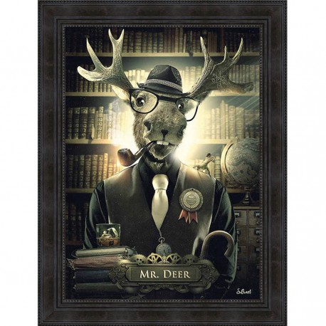 Tableau moderne Sylvain BINET Mr Deer 63x83 cm