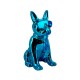 Objet déco statue chien HECTOR H.12 cm bleu