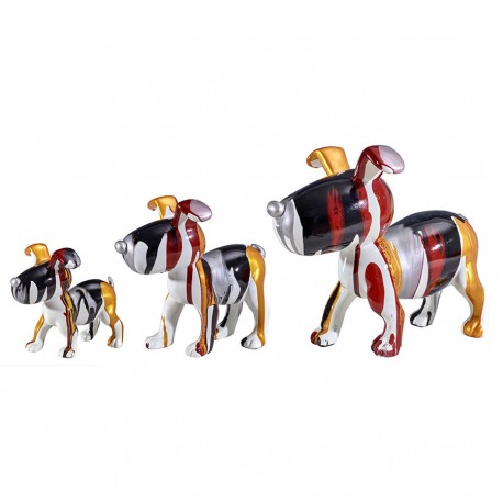 Lot de 3 sculptures chiens MERCO